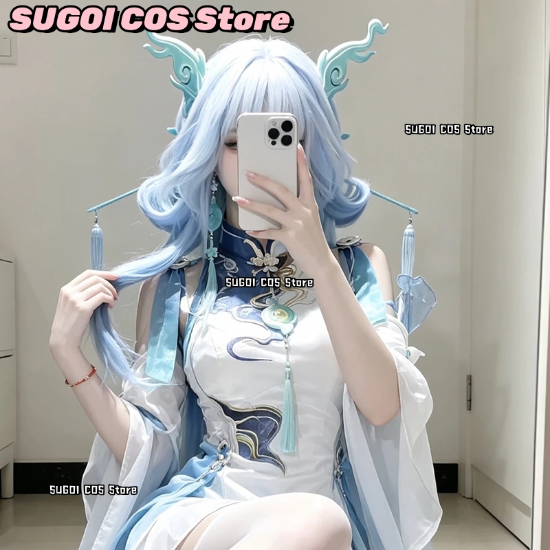 Anime Cosplay Blue Hair - C921Anime Game Wuthering Waves Cosplay Qingxiao